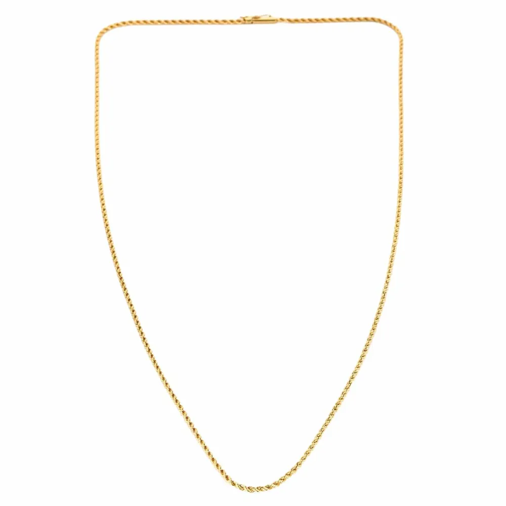 Yellow gold cord netstof necklace zwarte poedercoating