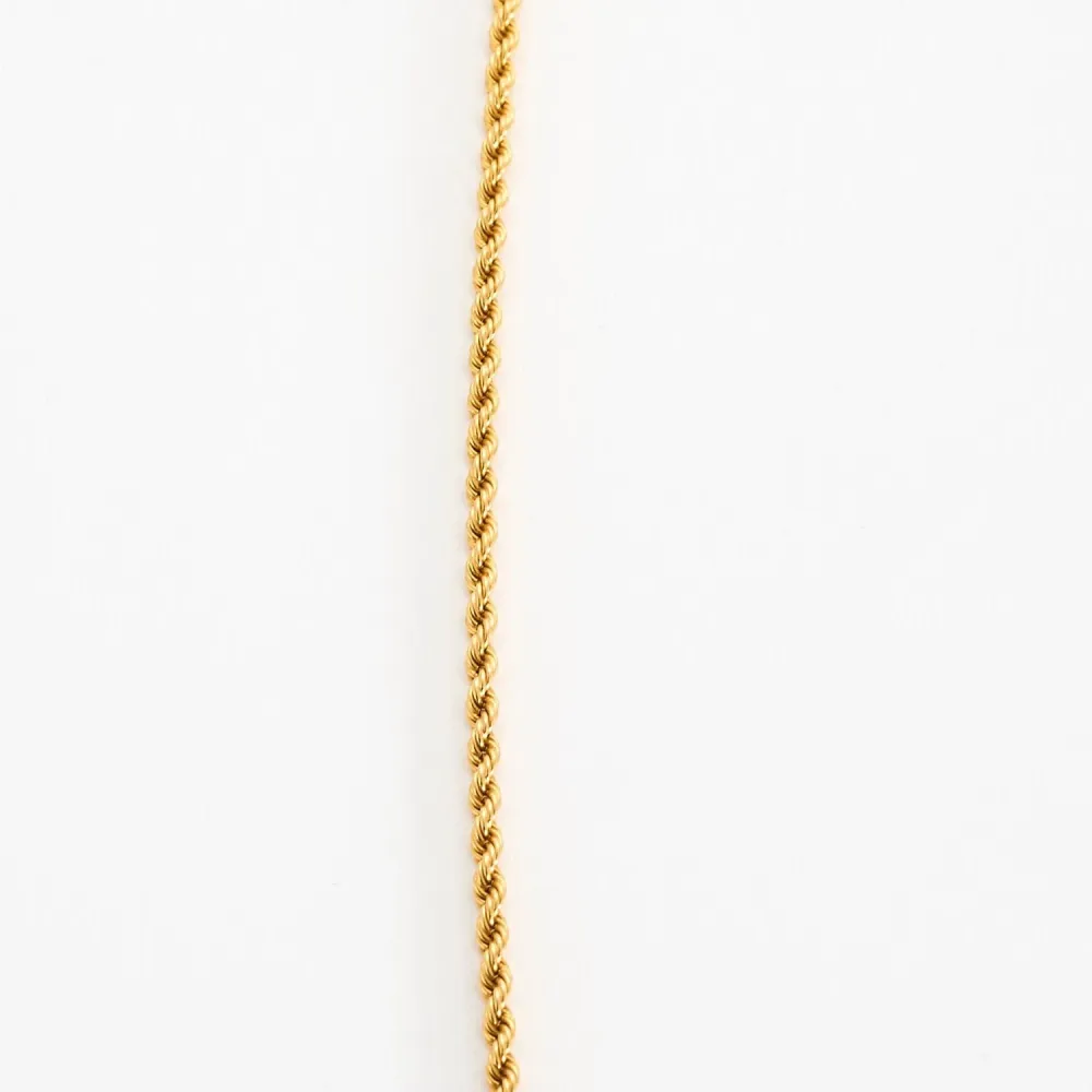 Yellow gold cord netstof necklace zwarte poedercoating