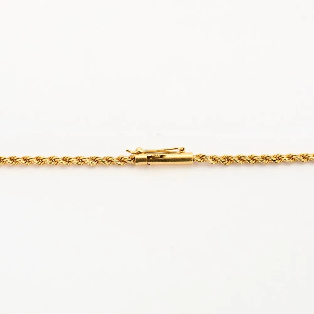 Yellow gold cord netstof necklace zwarte poedercoating