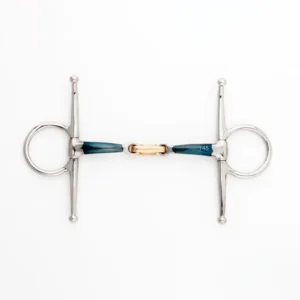 Ergonomic Full Cheek Bit Tweemaal Jointed, 14 mm Blue/Brown 125 mm set van 10