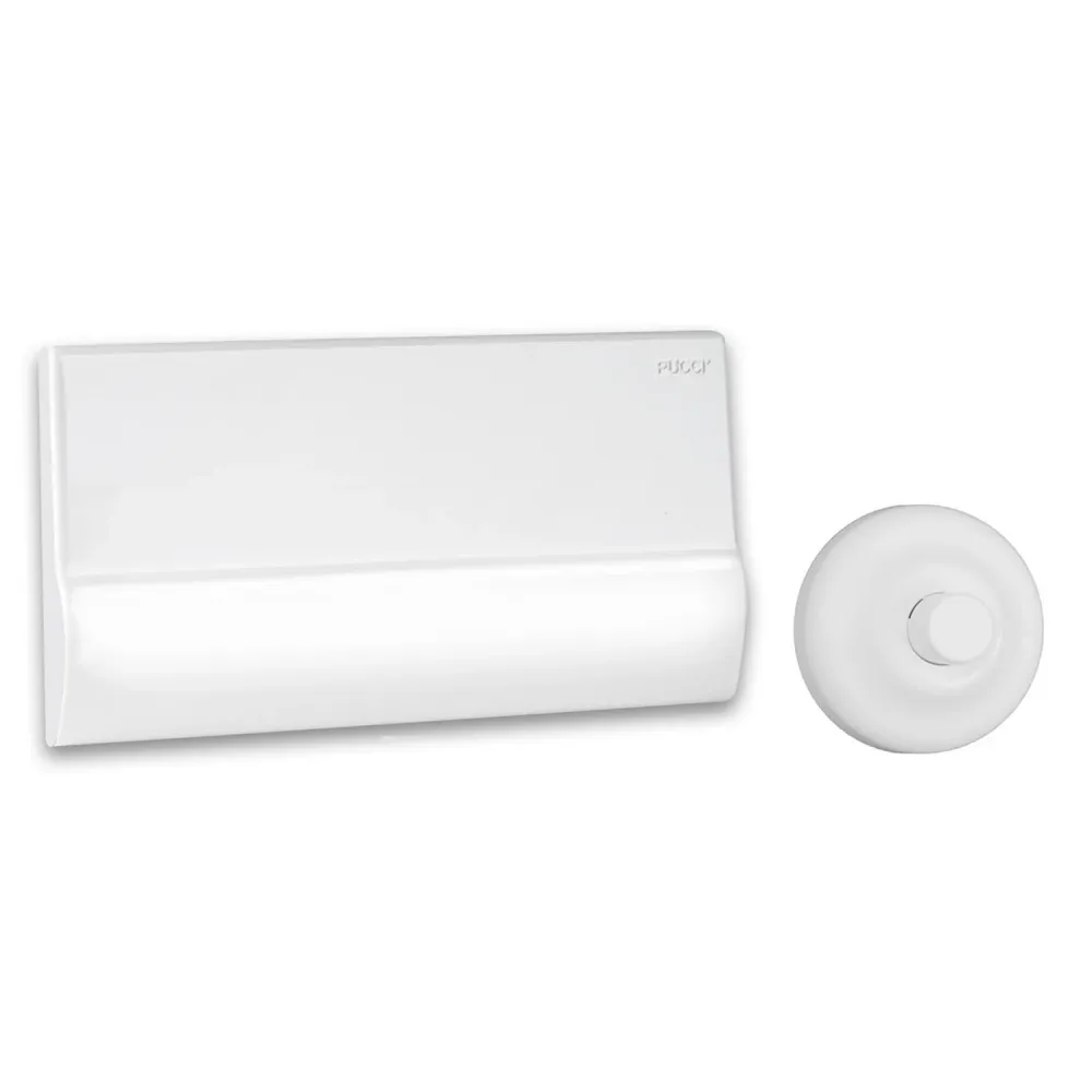 Vierkante perforatie Plate rosette, button and extension Pucci flush-mounted cistern Copper - Sneeuwwit