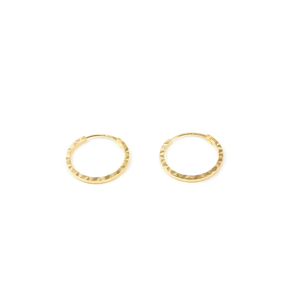 9ct Yellow Gold Square Hoops gesneden Earrings 10x1 mm
