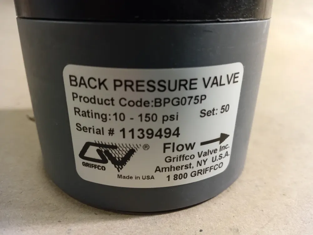 3/4" Back Pressure Valve BPG075P, 10 to 150 PSI