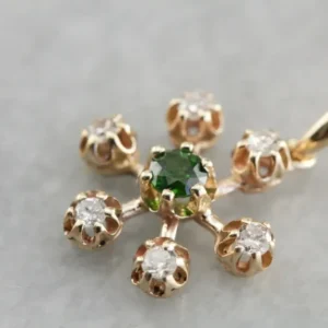Demantoid Garnet Snowflake Pendant | Met Spindel | Verstelbaar