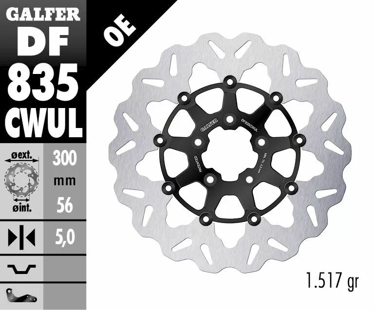 Disco De Freno Flotante Ondulado Negro Brillo Para Harley Davidson - Directe Montage