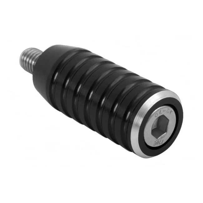 Klemhandwiel Motone, Shifter End Peg Ribbed. Ebbenhout Anodized
