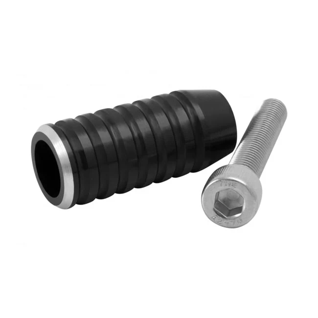 Klemhandwiel Motone, Shifter End Peg Ribbed. Ebbenhout Anodized
