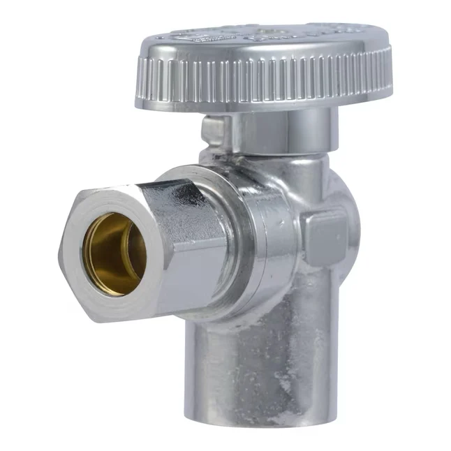 Klemhandwiel SharkBite 1/2- Warm koper Sweat x 3/8- OD Compression Brass Quarter Turn Stop Angle Valve