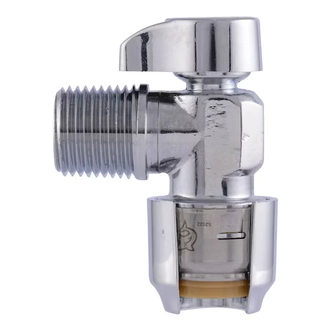 SharkBite 1/2- Push-to-connect x 1/2- MIP Messing Quarter Turn Stop Angle Valve