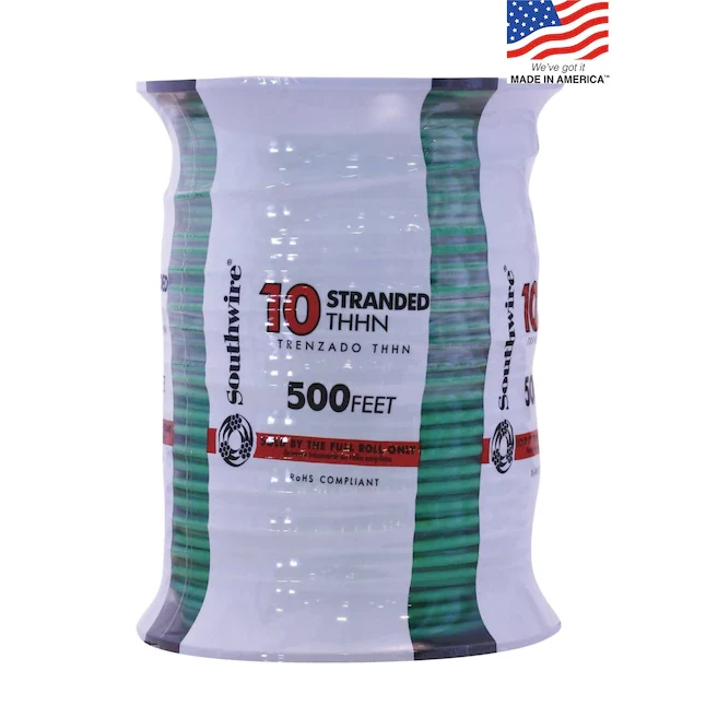 Southwire 500-ft 10-AWG Stranded Green Koper THHN Wire