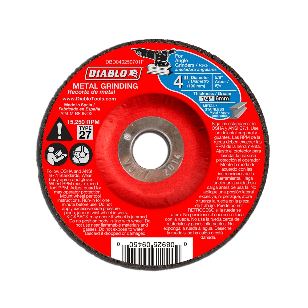 4 . Van metaal Grinding Disc - Type 27
