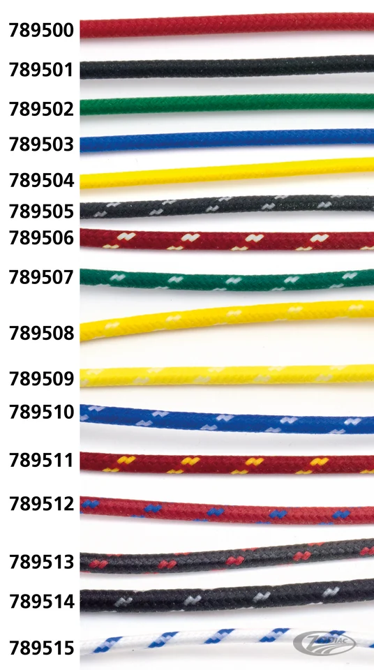 Cloth covered wire green/white 25ft Harley-Davidson met Reflecterende Strip
