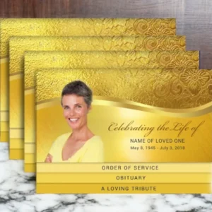 Glow 8-Sided Graduated Bottom Funeral Program Design & Print (Pack 50)