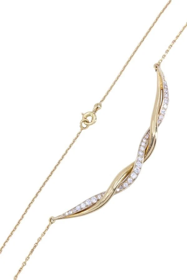 Intertwined necklace Ivoor gold Diamonds