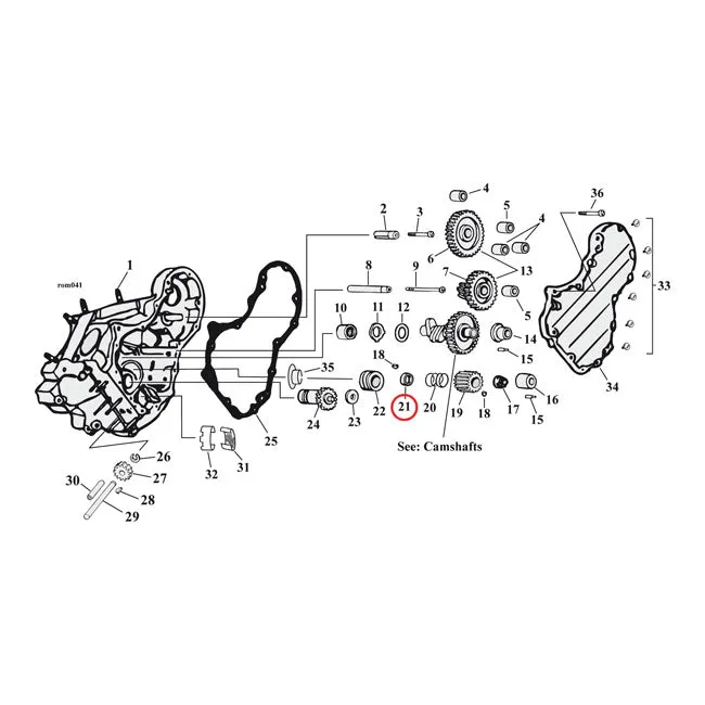 Jims, Pinion Gear Spacer Harley-Davidson voor Magazijnstellingen