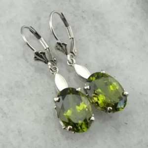 Most Olive: Deep Appelgroen Peridot Drop Earrings Duurzaam Polyurethaan