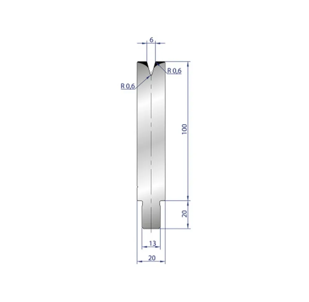 Part No. 3206 @ 550mm 30 Degree Solo V Die (Sgemented)