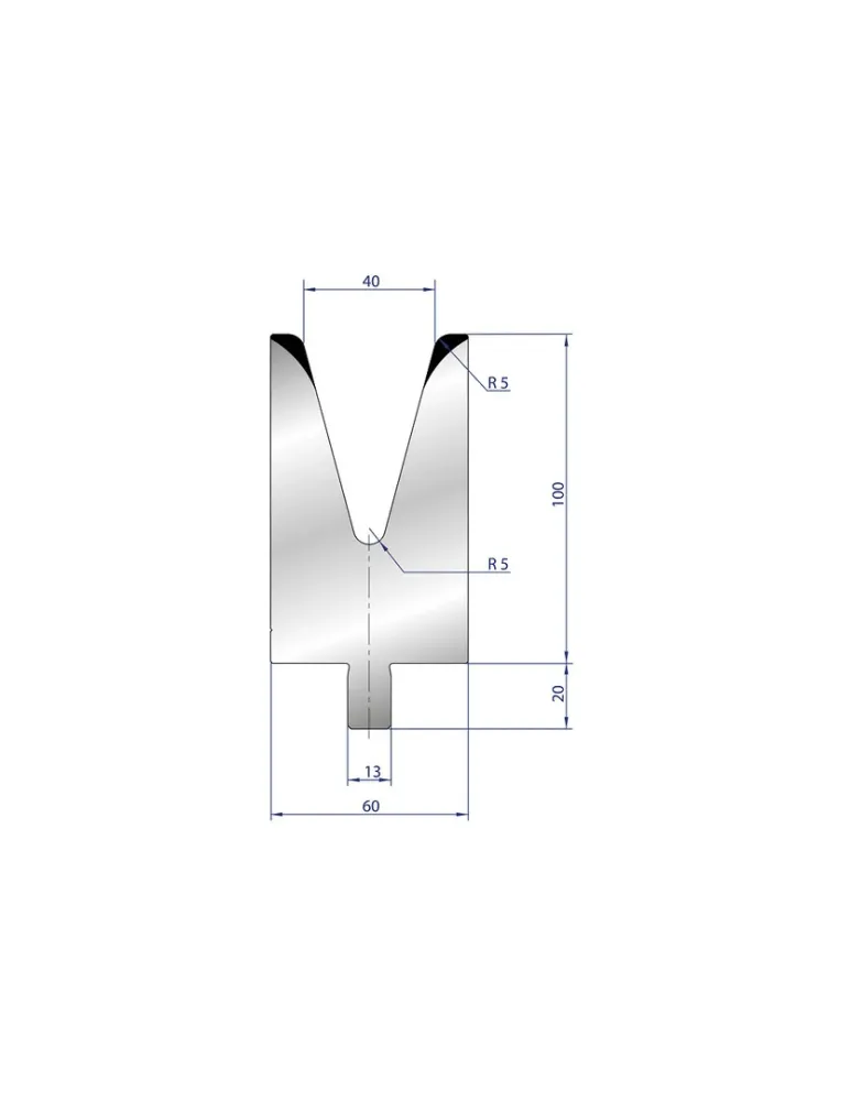 Part No. 3214 @ 45mm 30 Degree Individueel V Die
