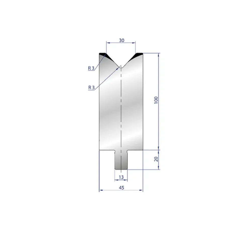 Part No. 3216 @ 50mm 86 Degree Enkel V Die