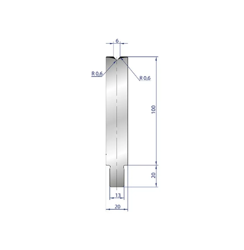 Part No. 3225 @ 550mm 84 Degree Los V Die (Segmented)