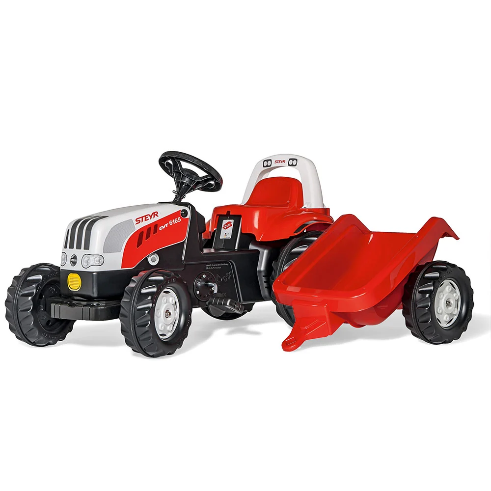 Steyr 6165 CVT Pedal Tractor Trailer met Zelfklevende Rug
