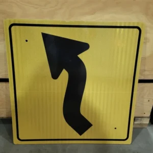 Versterkte PVC Right Reverse Curve Road Sign 24" x 24"