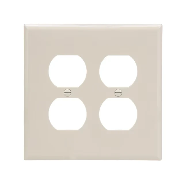Eaton 2-Gang Midsize Light Almond Polycarbonaat Indoor Duplex Wall Plate