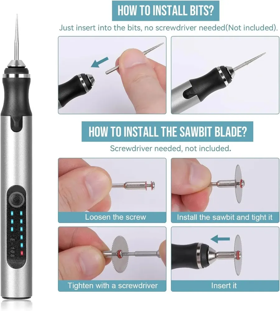 182-delige Draadloze DIY Elektrische Graveerpennen Set – Complete Kit voor Precisie Graveren op Metaal, Hout, Glas en Plastic