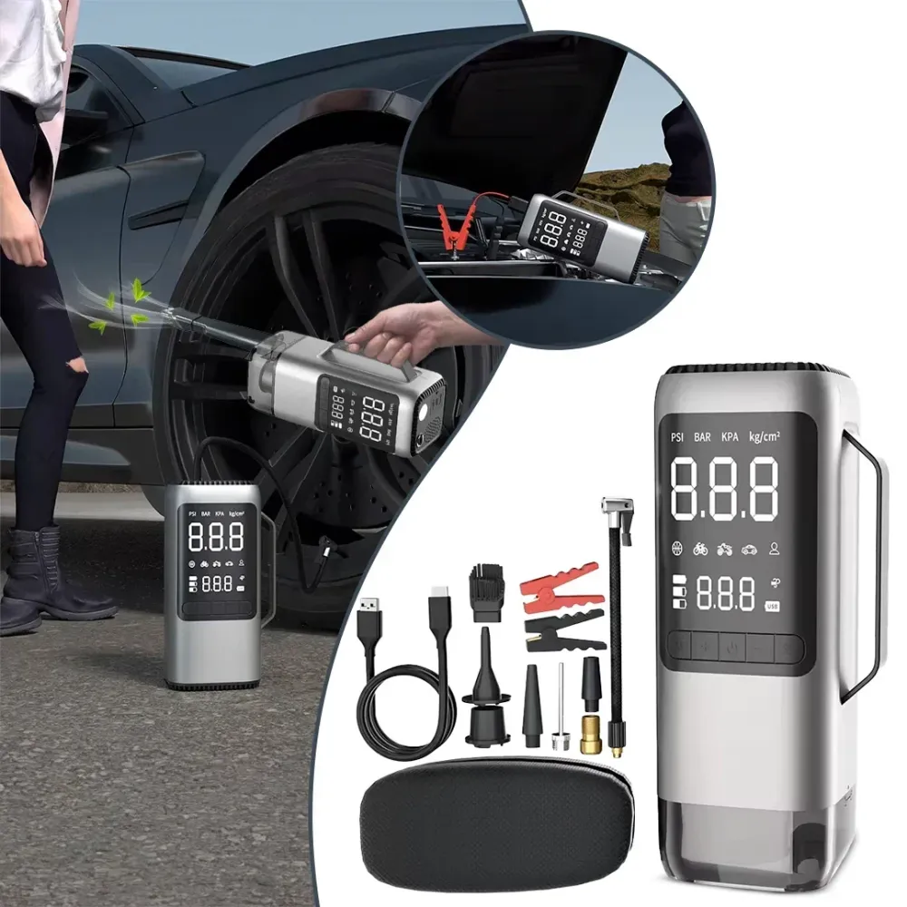 9--1 Auto Jumpstarter met Luchtcompressor – Startbooster, Stofzuiger & Ventilator