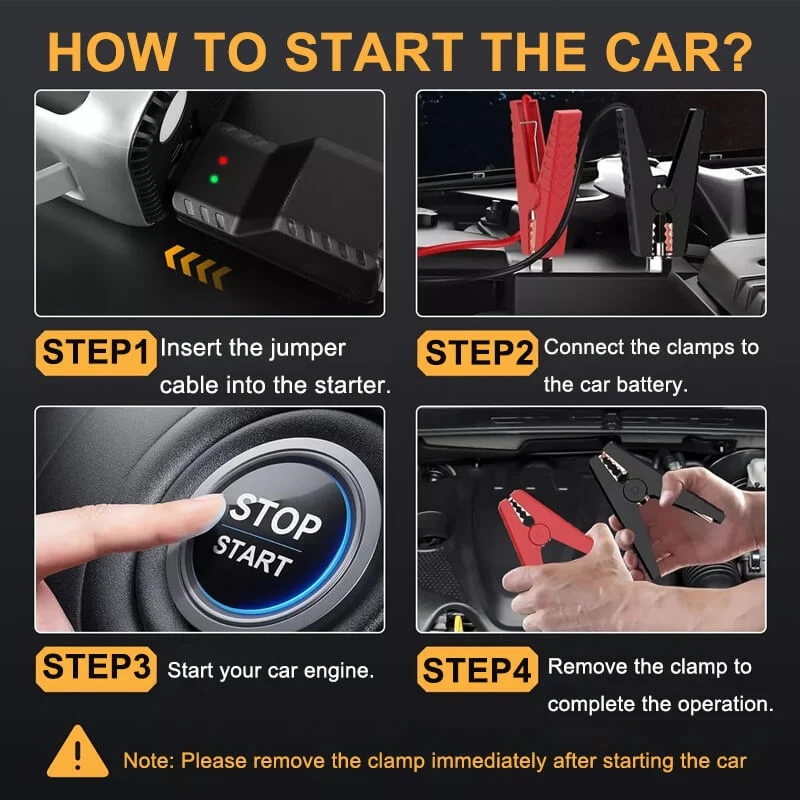 9--1 Auto Jumpstarter met Luchtcompressor – Startbooster, Stofzuiger & Ventilator