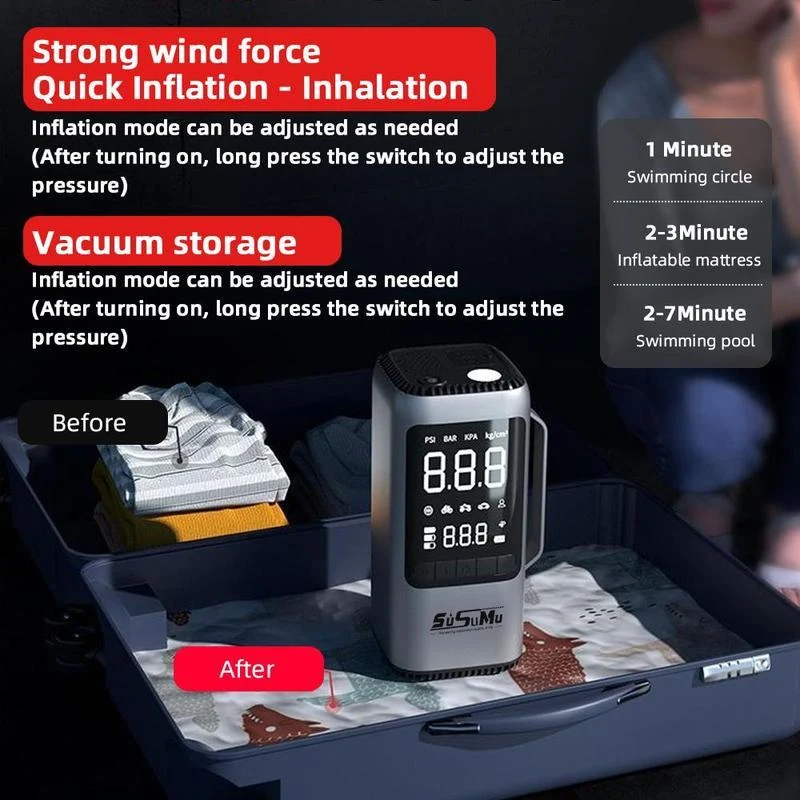 9--1 Auto Jumpstarter met Luchtcompressor – Startbooster, Stofzuiger & Ventilator