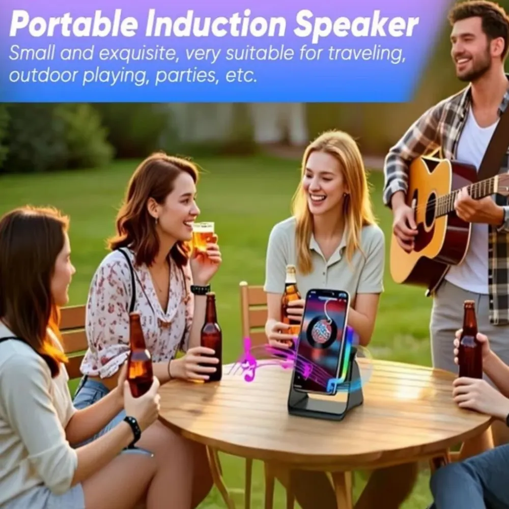AeroTune | 5--1 Draagbare Speaker met Inductiegeluid, Oplaadfunctie en LED-sfeerlicht