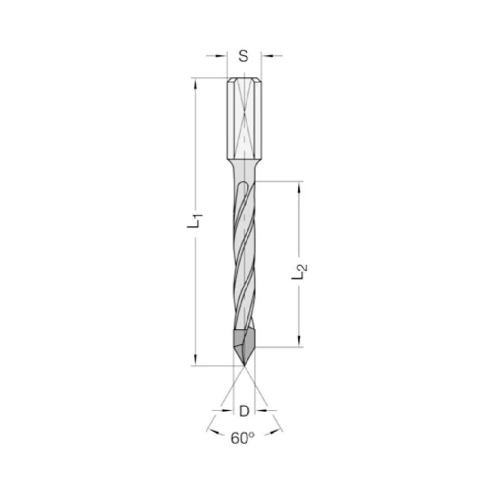 DREVELBOOR + DAKT 5 X 25 TL=55,5 L Schacht 8mm AKE