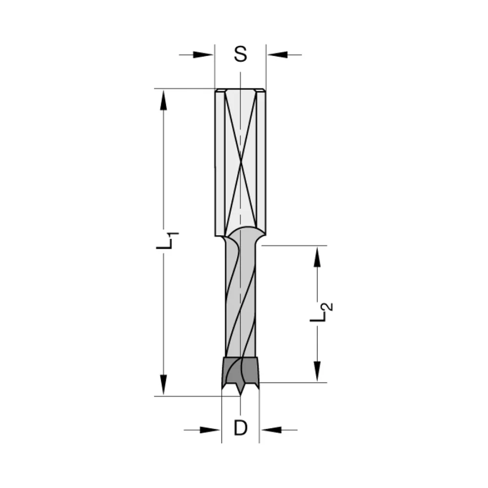 DREVELBOOR 4 MM SL=27 TL=57,5 LINK Schacht 10 mm SV AKE