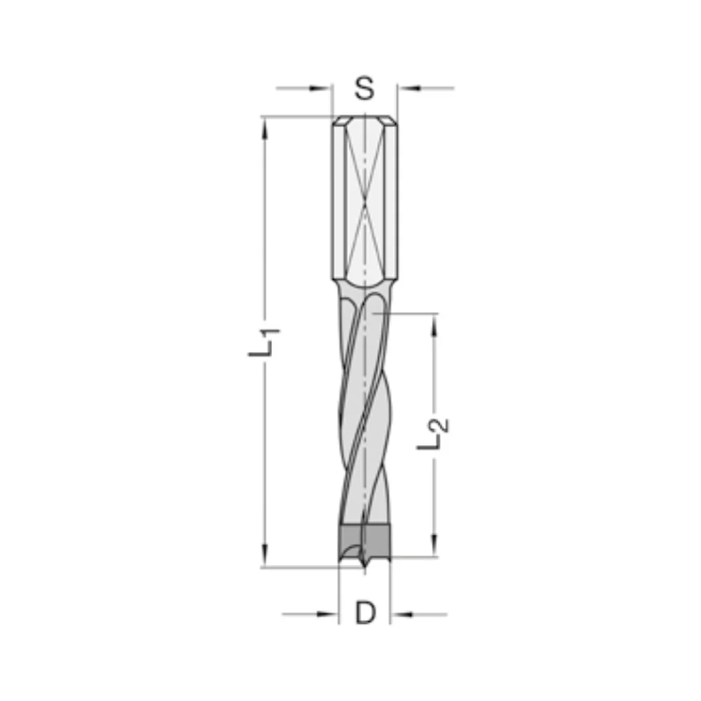 DREVELBOOR 5 MM SL=30 TL=55,5. Schacht 8mm AKE