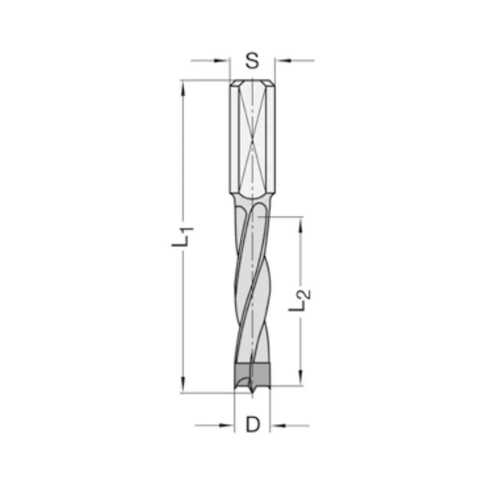 DREVELBOOR 12 MM SL=30 TL=55,5 Schacht 8mm AKE