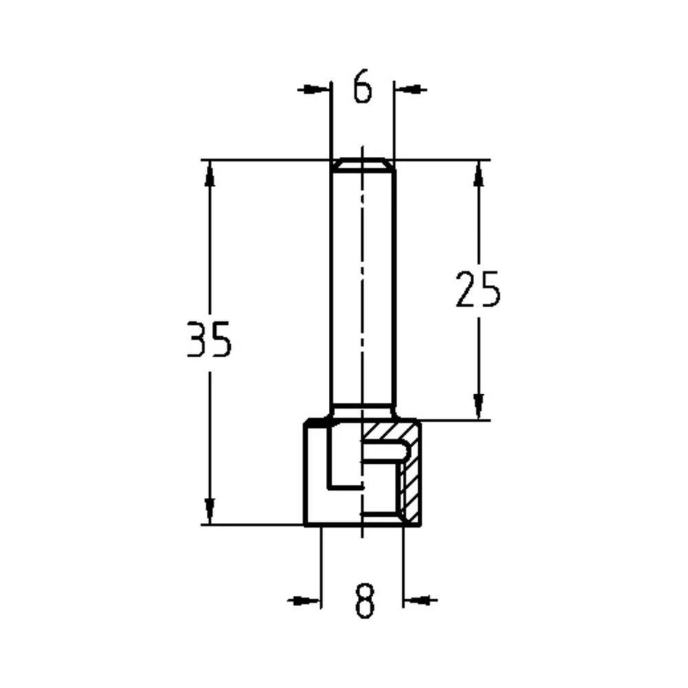 WISSELSCHACHT 6 MM, L1=35 MM AKE