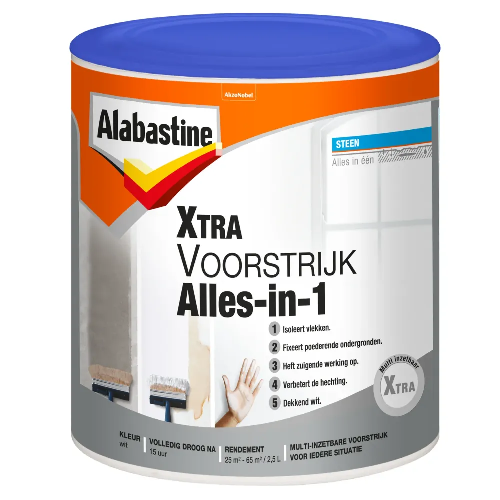 Alabastine Xtra Voorstrijk Primer - Muur en Plafond - Wit - 2,5L