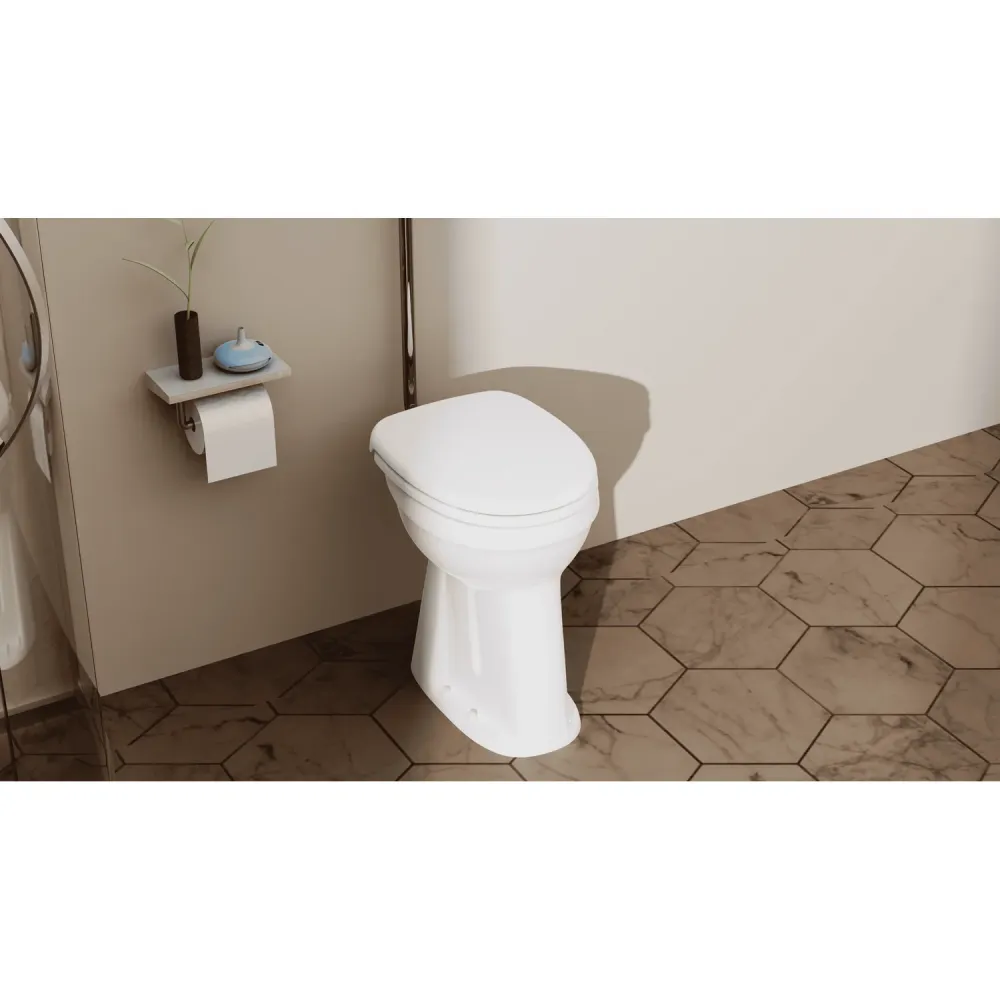 Aquavive Staande toiletpot Verhoogd - Keramiek - Vloeraansluiting (AO) - Wit - 49cm