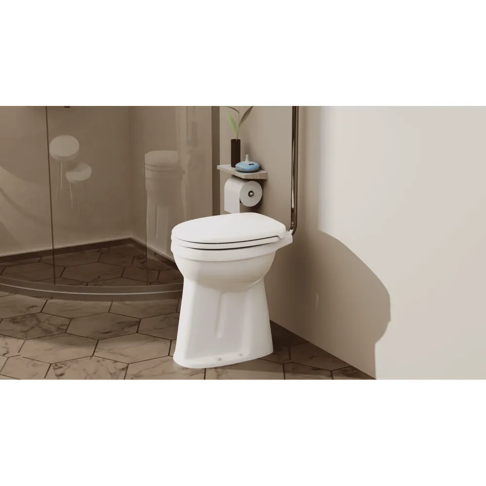 Aquavive Staande toiletpot Verhoogd - Keramiek - Vloeraansluiting (AO) - Wit - 49cm