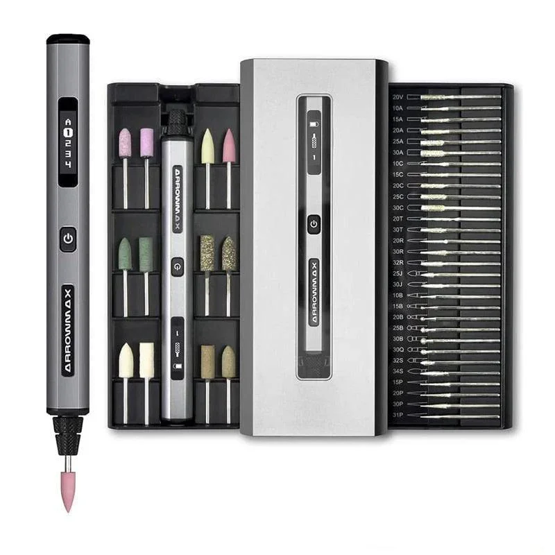 Ensemble de stylos de polissage de gravure de meuleuse électrique SGS Pro Mini ARROWMAX