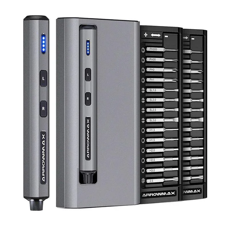 Jeu de tournevis électriques sans fil rechargeables SES 28in1 Magnetic Bits ARROWMAX