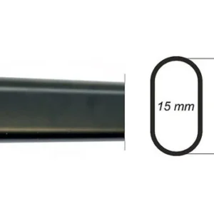 Roede 30x15mm zwart lengte 1900mm dikte 0.8mm Bestelmeubelbeslag.nl
