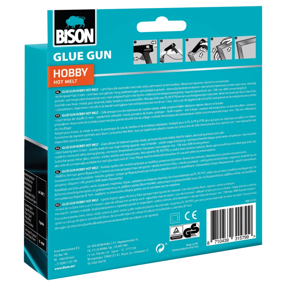 Bison Lijmpistool Hobby - 7mm - Snoer