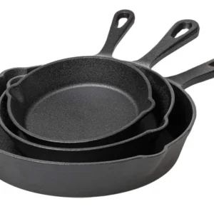 Blackwell Koekenpannenset Skillets Gietijzer 3-Delig ø 16, 20 & 25 cm - geschikt voor alle warmtebronnen - zonder anti-aan...