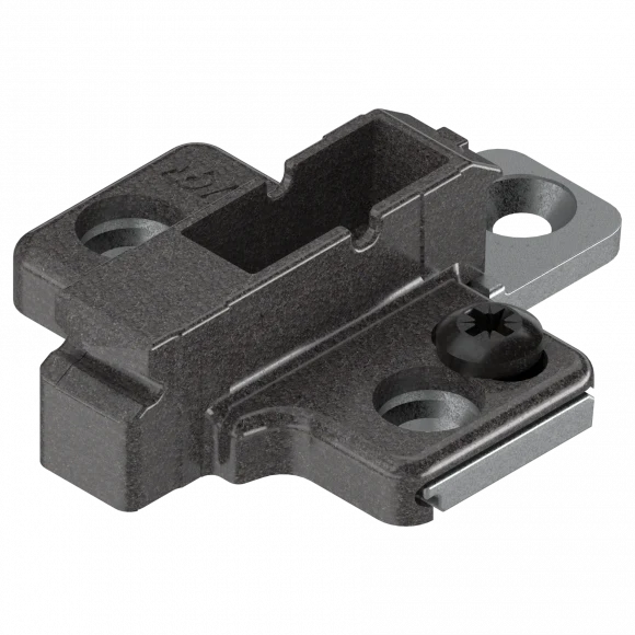 Kruismontageplaat 6mm verdikt Onyx zwart Blum
