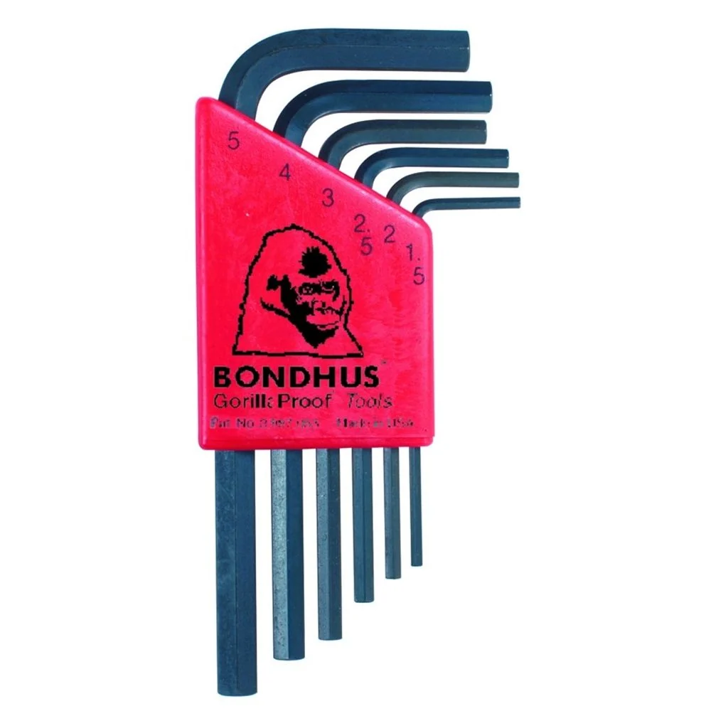 Haakse inbussleutelset 2.5-8.0mm met gat Bondhus