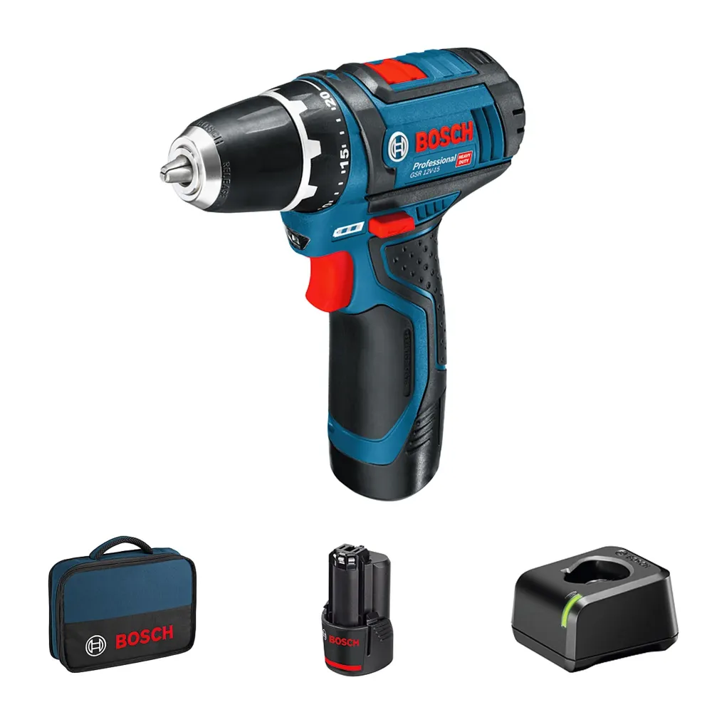 Boormachine Bosch GSR12V-15 12V 2Ah