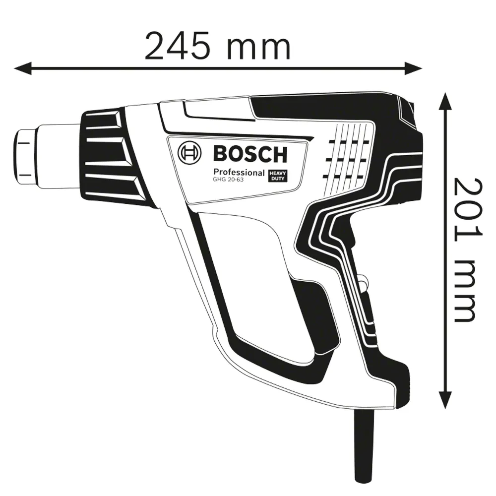 Heteluchtpistool Bosch Broeikasgassen 20-63 2000W