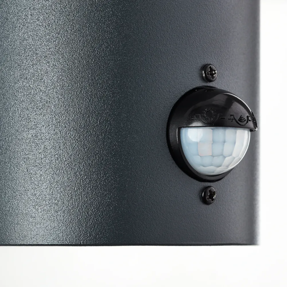 Brilliant wandlamp Aberdeen antraciet E27 met sensor